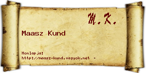 Maasz Kund névjegykártya